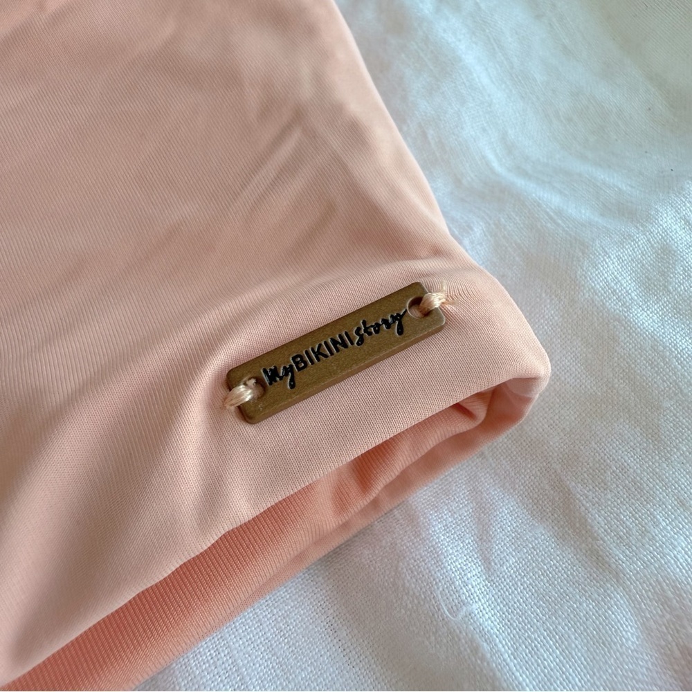 Salmon coral pink bandeau bikini set - size Small - Picture 7 of 8